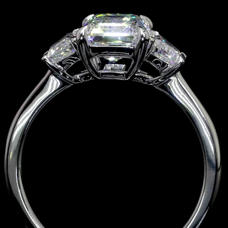 3 Stones Emerald 2.53cts 14K White Gold Ring RG008