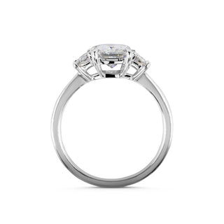 3 Stones Radiant 9.15cts 14K White Gold Ring RG1710