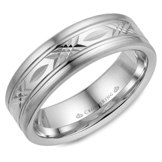 Carved 7mm Wedding Band WB-026C7W