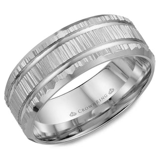 Carved 8mm Wedding Band WB-7921