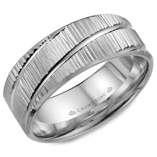 Carved 8mm Wedding Band WB-7922