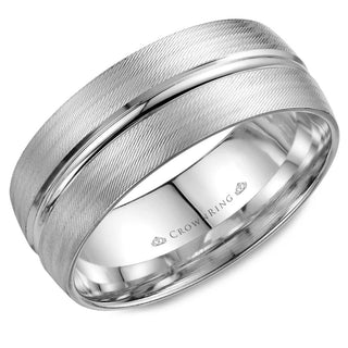 Carved 8mm Wedding Band WB-7934