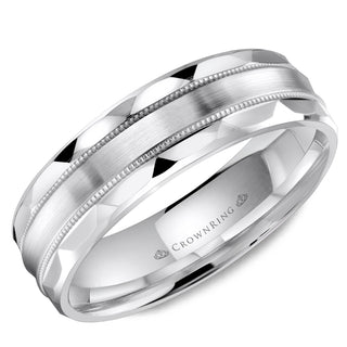 Carved Contemporary Wedding Band WB-8056