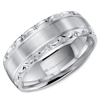 Carved Contemporary Wedding Band WB-8057