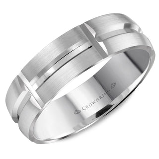 Carved Modern Wedding Band WB-8060