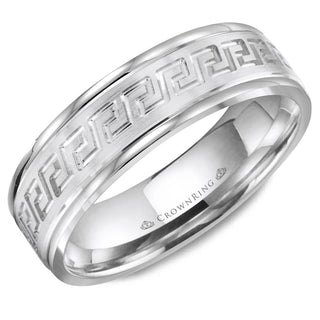 Carved Contemporary Wedding Band WB-8068