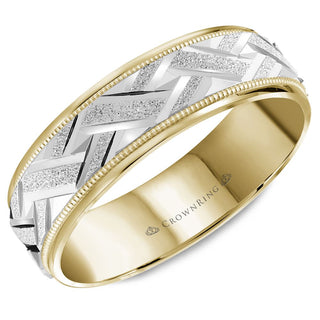 Carved Milgrain Wedding Band WB-8071