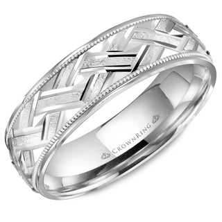 Carved Milgrain Wedding Band WB-8073