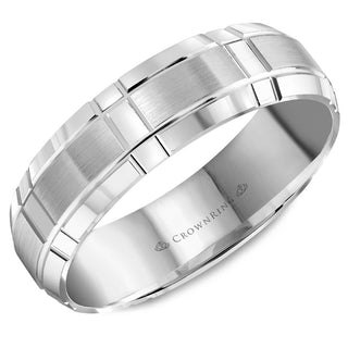 Carved Contemporary Wedding Band WB-8074