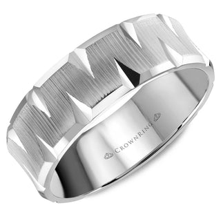 Carved Contemporary Wedding Band WB-8077