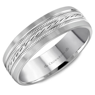 Carved Milgrain Wedding Band WB-8082