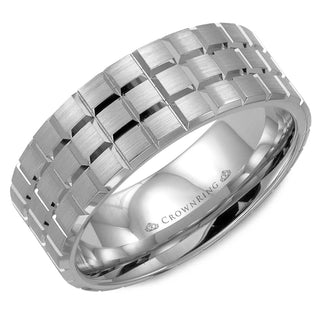 Carved Contemporary Wedding Band WB-8172