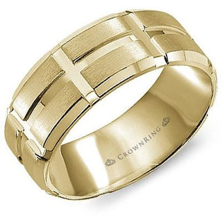 Carved Contemporary Wedding Band WB-9196