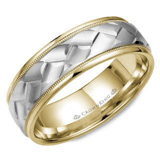 Carved Contemporary Wedding Band WB-9583