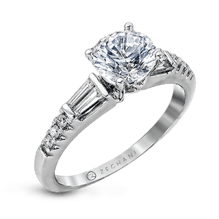 Zeghani Ladies 14k White Gold Engagement Ring ZR1032