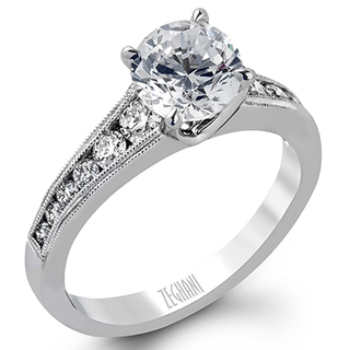 Zeghani Ladies 14k White Gold Engagement Ring ZR1034