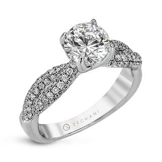 Zeghani Ladies 14k White Gold Engagement Ring ZR1035