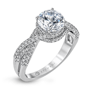 Zeghani Ladies 14k White Gold Engagement Ring ZR1155