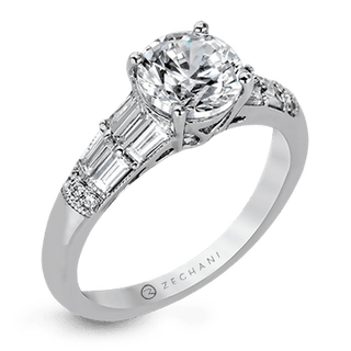 Zeghani Ladies 14k White Gold Engagement Ring ZR1164