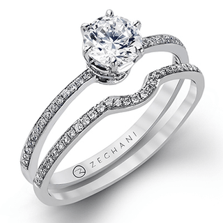 Zeghani Ladies 14k White Gold Engagement Ring ZR117