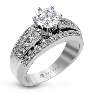 Zeghani Ladies 14k White Gold Engagement Ring ZR119