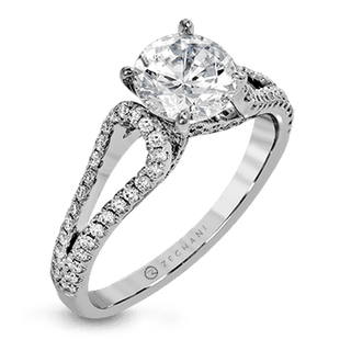 Zeghani Ladies 14k White Gold Engagement Ring ZR1226