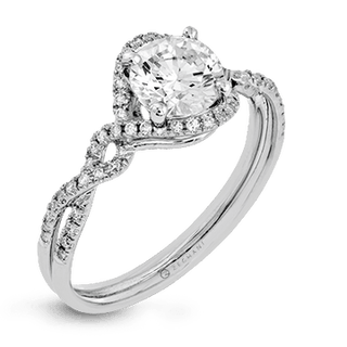 Zeghani Ladies 14k White Gold Engagement Ring ZR1358