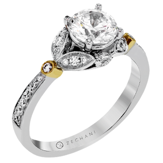 Zeghani Ladies 14k White Gold Engagement Ring ZR1390