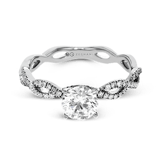 Zeghani Ladies 14k White Gold Engagement Ring ZR1449