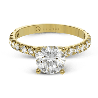 Zeghani Ladies 14k Yellow Gold Engagement Ring ZR1563