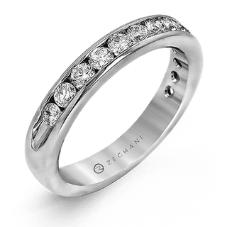 Zeghani Ladies 14k White Gold Wedding Band ZR15