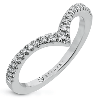 Zeghani Ladies 14k White Gold Wedding Band ZR2169