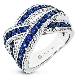 Zeghani Ladies 14k White Gold Fashion Ring ZR2234