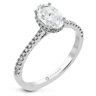 Zeghani Ladies 14k White Gold Engagement Ring ZR2313