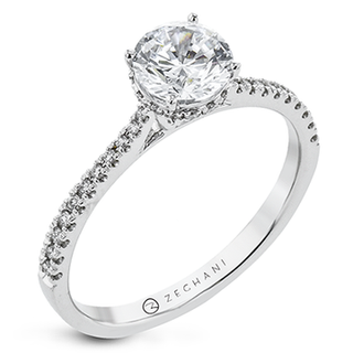 Zeghani Ladies 14k White Gold Engagement Ring ZR2317