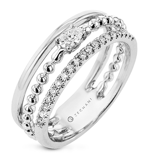 Zeghani Ladies 14k White Gold Fashion Ring ZR2338