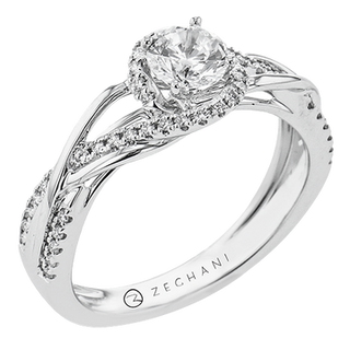 Zeghani Ladies 14k White Gold Engagement Ring ZR2357