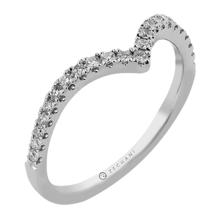 Zeghani Ladies 14k White Gold Wedding Band ZR2463