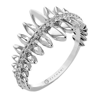 Zeghani Ladies 14k White Gold Fashion Ring ZR2470