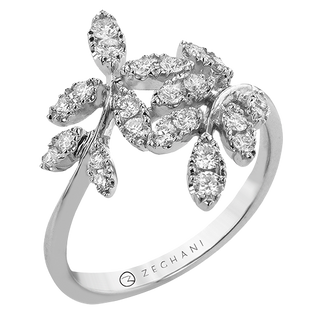 Zeghani Ladies 14k White Gold Fashion Ring ZR2483