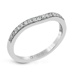 Zeghani Ladies 14k White Gold Wedding Band ZR24PVWB