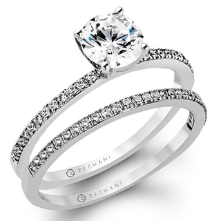 Zeghani Ladies 14k White Gold Engagement Ring ZR260