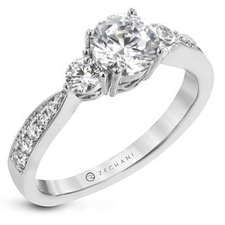 Zeghani Ladies 14k White Gold Engagement Ring ZR30PVER