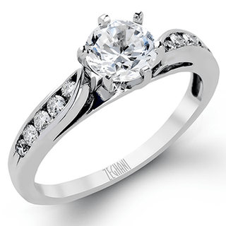 Zeghani Ladies 14k White Gold Engagement Ring ZR398