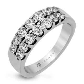 Zeghani Ladies 14k White Gold Wedding Band ZR414