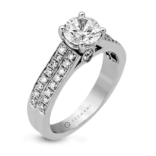 Zeghani Ladies 14k White Gold Engagement Ring ZR418