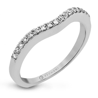 Zeghani Ladies 14k White Gold Wedding Band ZR436