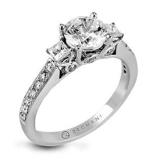 Zeghani Ladies 14k White Gold Engagement Ring ZR446