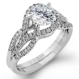 Zeghani Ladies 14k White Gold Engagement Ring ZR487