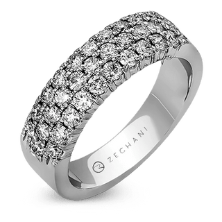 Zeghani Ladies 14k White Gold Wedding Band ZR488